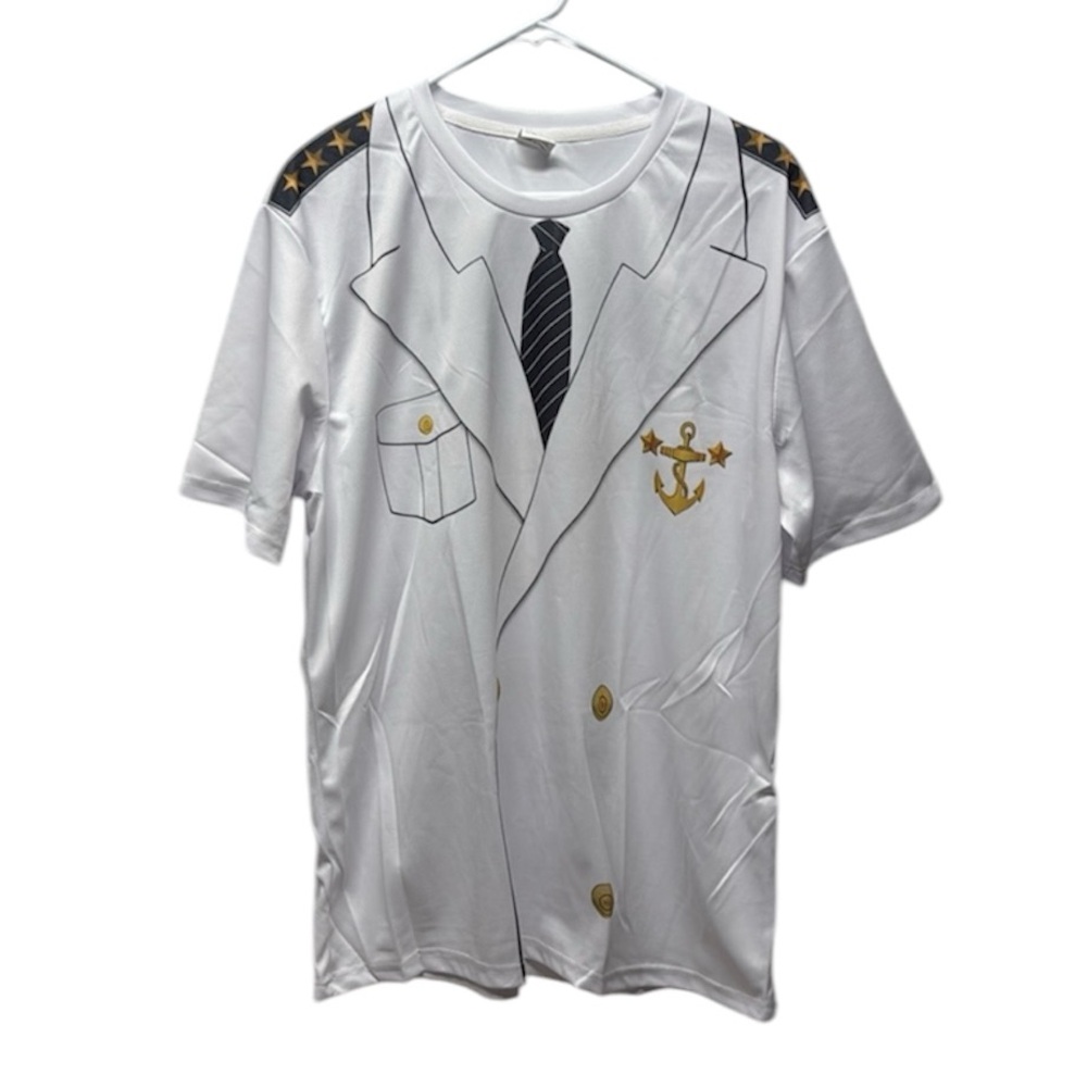 captain graphic shirt white size XL